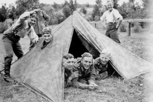Standard four man Zelt tent.